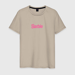 Футболка хлопковая мужская Barbie mini logo, цвет: миндальный