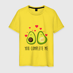 Футболка хлопковая мужская YOU COMPLEMENT ME, MY LOVE, цвет: желтый