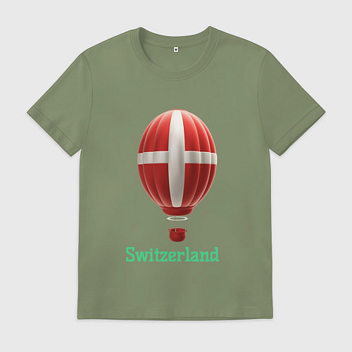 Мужская футболка 3d aerostat Switzerland flag / Авокадо – фото 1