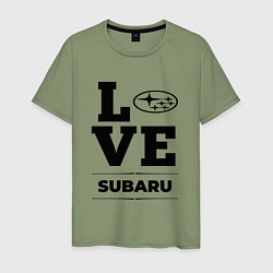 Футболка хлопковая мужская Subaru Love Classic, цвет: авокадо