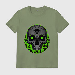 Футболка хлопковая мужская SKULL TOXIC, цвет: авокадо