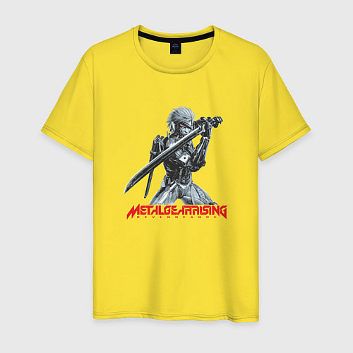 Мужская футболка Райден из Metal Gear Rising с мечом / Желтый – фото 1