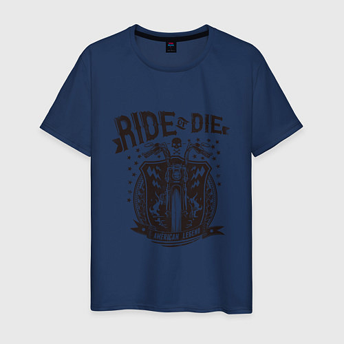 Мужская футболка Едь или умри / Тёмно-синий – фото 1