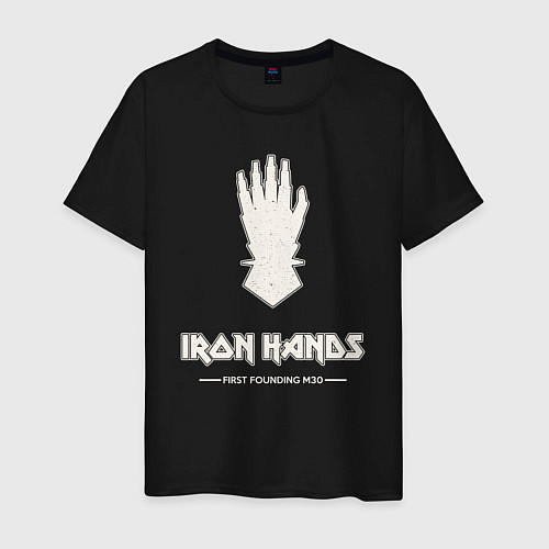 Мужская футболка Железные руки лого винтаж / Черный – фото 1