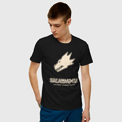 Футболка хлопковая мужская Саламандры лого винтаж, цвет: черный — фото 2