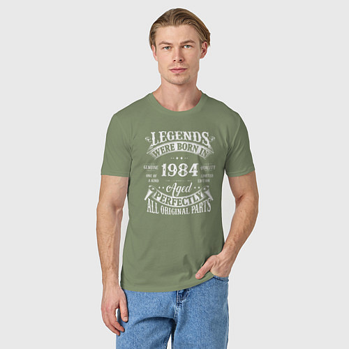 Мужская футболка Легенды рождаются в1984 / Авокадо – фото 3