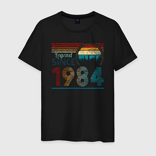 Мужская футболка Легенда с 1984 года / Черный – фото 1