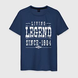 Футболка хлопковая мужская Живая легенда с 1984, цвет: тёмно-синий