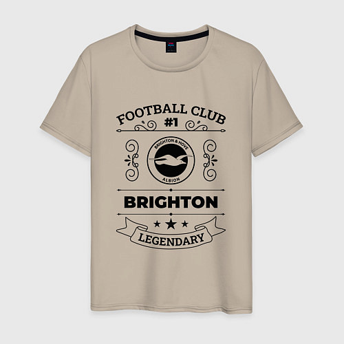 Мужская футболка Brighton: Football Club Number 1 Legendary / Миндальный – фото 1