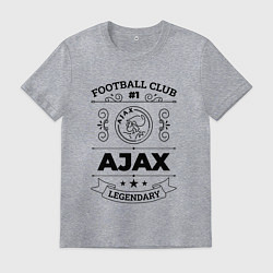 Футболка хлопковая мужская Ajax: Football Club Number 1 Legendary, цвет: меланж