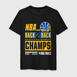 Футболка хлопковая мужская GOLDEN STATE WARRIORS NBA CHAMPION, цвет: черный