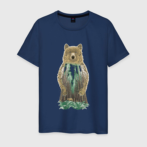 Мужская футболка Душа медведя / Тёмно-синий – фото 1