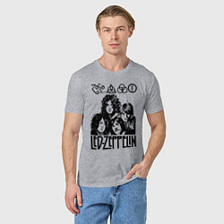 Футболка хлопковая мужская Led Zeppelin Black, цвет: меланж — фото 2