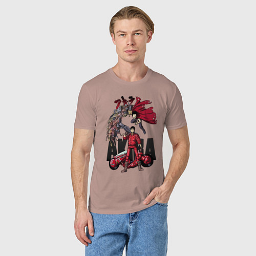 Мужская футболка Akira anime / Пыльно-розовый – фото 3