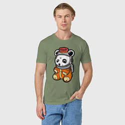 Футболка хлопковая мужская Космо панда, цвет: авокадо — фото 2