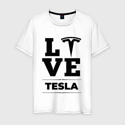 Футболка хлопковая мужская Tesla Love Classic, цвет: белый