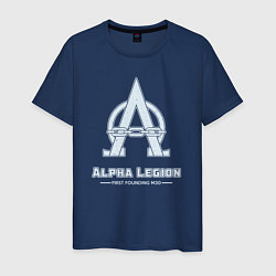 Футболка хлопковая мужская Альфа легион винтаж лого, цвет: тёмно-синий
