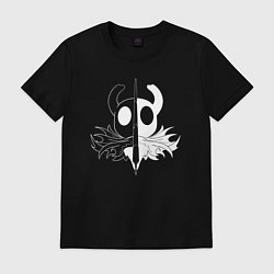 Футболка хлопковая мужская Hollow Knight черное и белое, цвет: черный
