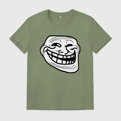 Мужская футболка Тролльфейс улыбается мем / Авокадо – фото 1