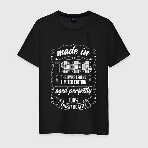 Мужская футболка Made in 1986 retro old school / Черный – фото 1