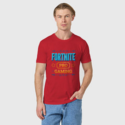 Футболка хлопковая мужская Игра Fortnite pro gaming, цвет: красный — фото 2
