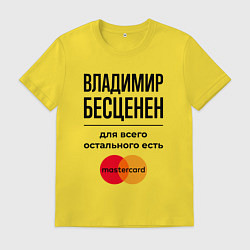 Футболка хлопковая мужская Владимир бесценен, для всего остального есть Масте, цвет: желтый