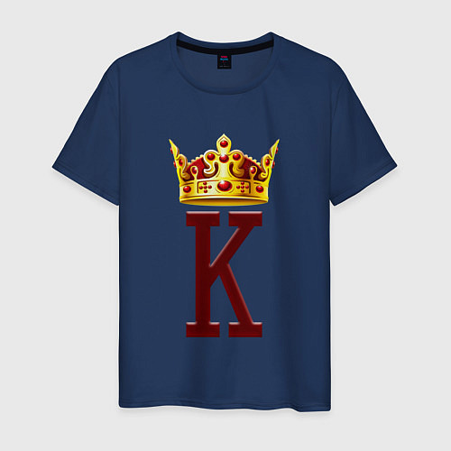 Мужская футболка Его величество - Король / Тёмно-синий – фото 1