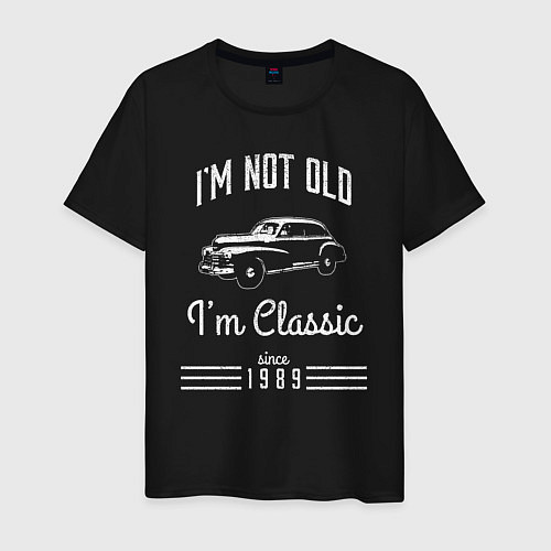 Мужская футболка Я не старый, я классический 1989 / Черный – фото 1