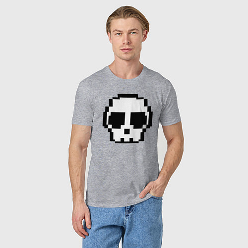 Мужская футболка Череп из пикселей / Меланж – фото 3