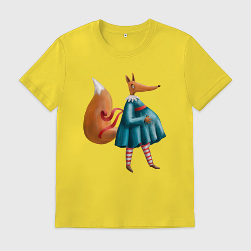 Мужская футболка Беременная лисица / Желтый – фото 1