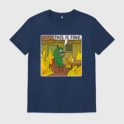 Футболка хлопковая мужская Пепе Лягушонок в беде, цвет: тёмно-синий