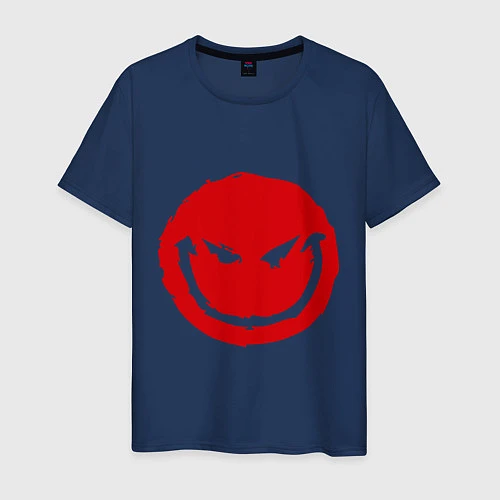 Мужская футболка Коварный смайл / Тёмно-синий – фото 1
