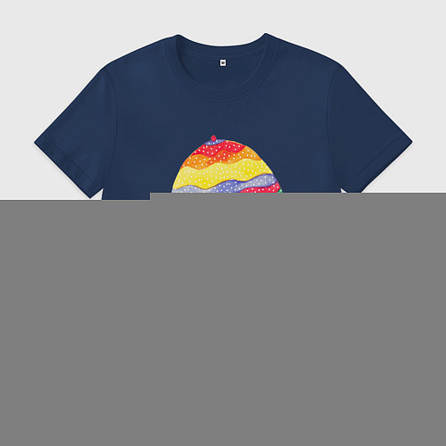 Мужская футболка Ежик под зонтиком / Тёмно-синий – фото 1