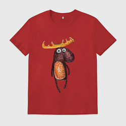 Футболка хлопковая мужская Прикольный лосяш, цвет: красный