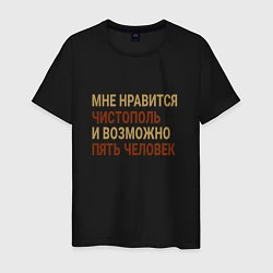 Футболка хлопковая мужская Мне нравиться Чистополь, цвет: черный