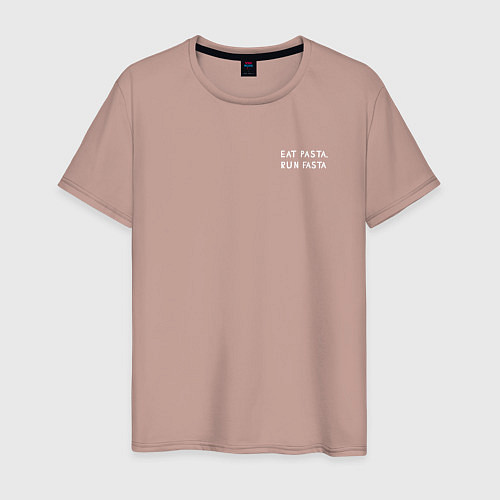 Мужская футболка Eat pasta, run fasta / Пыльно-розовый – фото 1