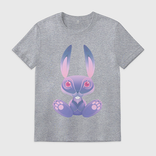 Мужская футболка Кролик синий / Меланж – фото 1