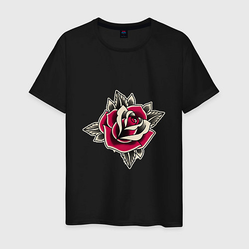 Мужская футболка Бутон розы / Черный – фото 1