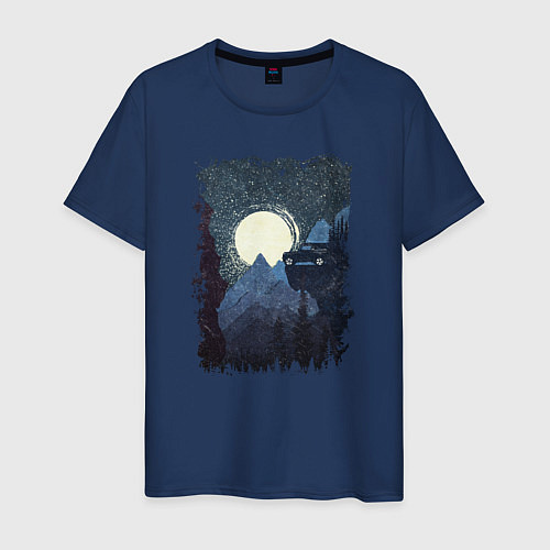 Мужская футболка Джип и пропасть / Тёмно-синий – фото 1