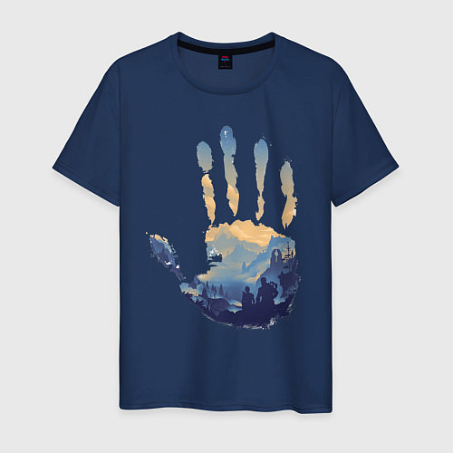 Мужская футболка Отпечаток ладони Кратоса / Тёмно-синий – фото 1