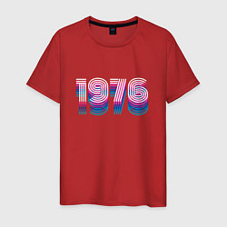 Футболка хлопковая мужская 1976 год retro neon, цвет: красный