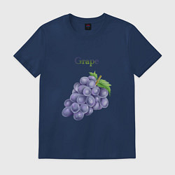 Футболка хлопковая мужская Grape виноград, цвет: тёмно-синий