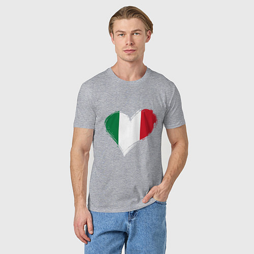Мужская футболка Сердце - Италия / Меланж – фото 3