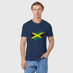 Футболка хлопковая мужская Jamaica Flag, цвет: тёмно-синий — фото 2