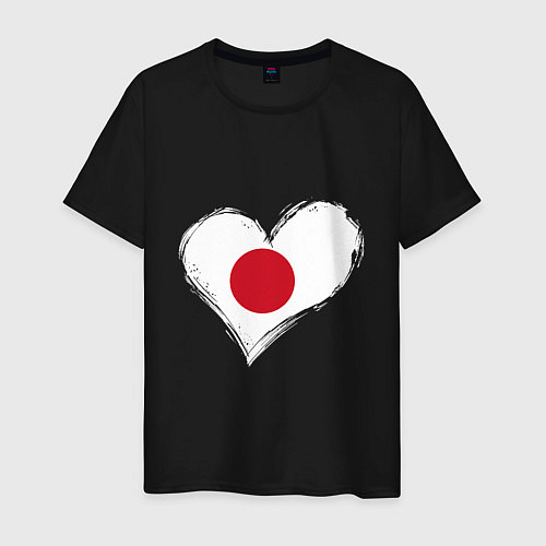Мужская футболка Сердце - Япония / Черный – фото 1