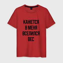 Футболка хлопковая мужская Лишний вес, цвет: красный