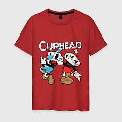 Футболка хлопковая мужская Cuphead - Mugman, цвет: красный