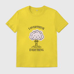 Футболка хлопковая мужская I Overthink Everything, цвет: желтый