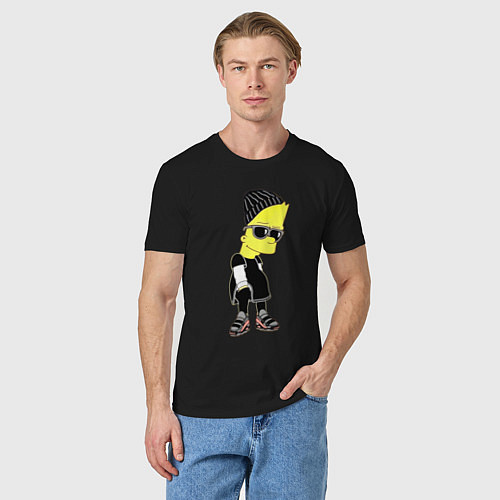 Мужская футболка Барт Симпсон в тёмных очках / Черный – фото 3