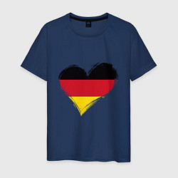 Футболка хлопковая мужская Сердце - Германия, цвет: тёмно-синий
